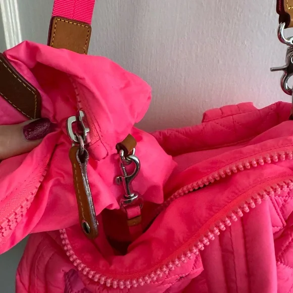 MZ Wallace Neon Pink Quilted Crossbody Bag - Picture 3 of 4
